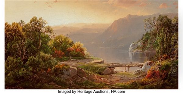 Evening On The Shenandoah Oil Painting by William Louis Sonntag