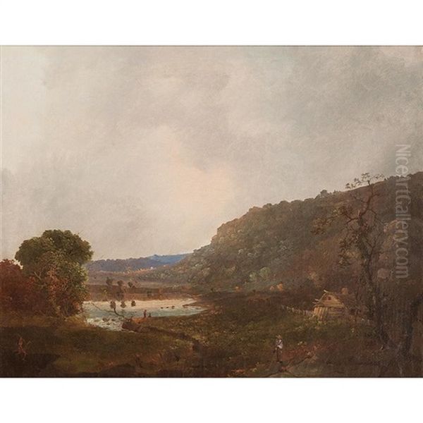 Landscape With Cottage And Pond Oil Painting by William Louis Sonntag