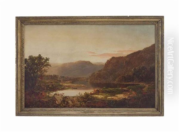 Evening On The Susquehanna Oil Painting by William Louis Sonntag