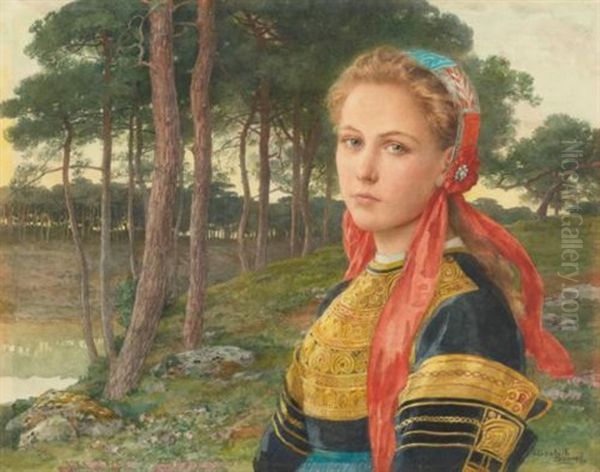 La Foret De Broceliande Oil Painting by Elisabeth Sonrel