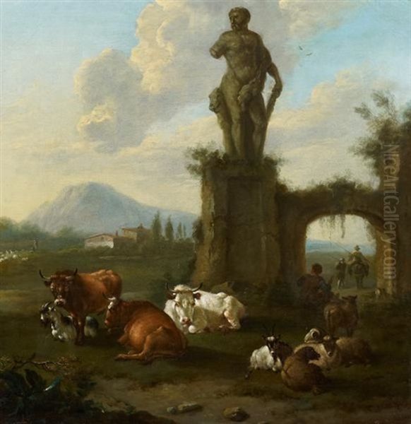 Hirten Mit Vieh Oil Painting by Jan Frans Soolmaker