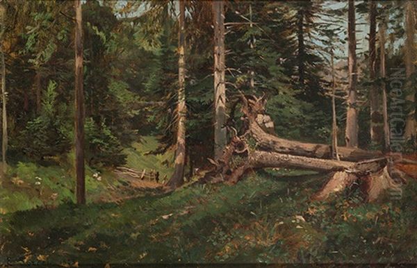 Waldlandschaft Oil Painting by Eugene Etienne Sordet