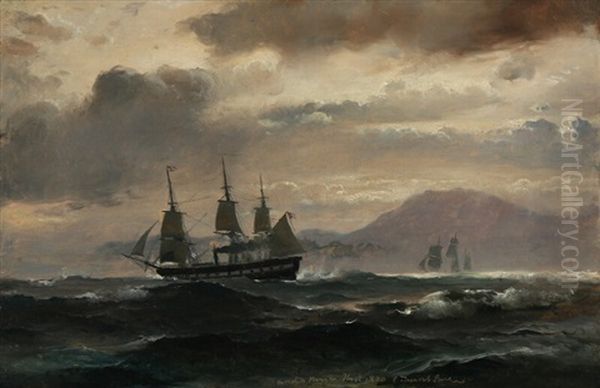 Under Norske Kyst Oil Painting by Carl Fredrick Sorensen