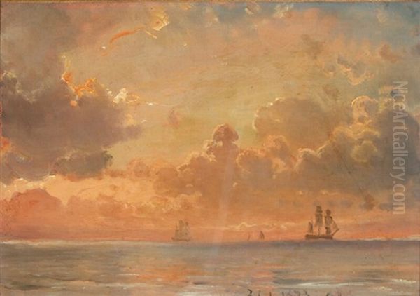 Evening At Sea Oil Painting by Carl Fredrick Sorensen