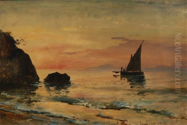 Sunset Near Sorrento Oil Painting by Carl Fredrick Sorensen