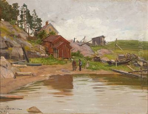 Kystmiljo Oil Painting by Jorgen Sorensen