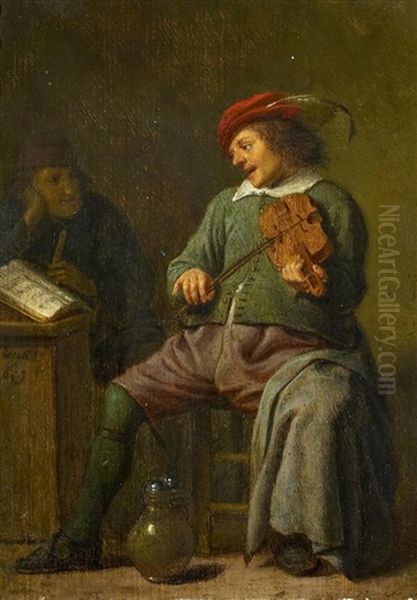 Der Geigenspieler Oil Painting by Hendrick Martensz Sorgh