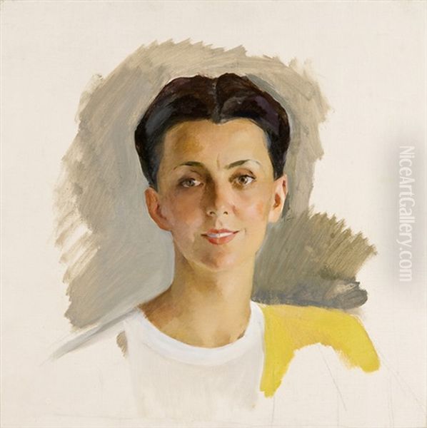 Portrait Of Artist's Wife by Savely Abramovich Sorine