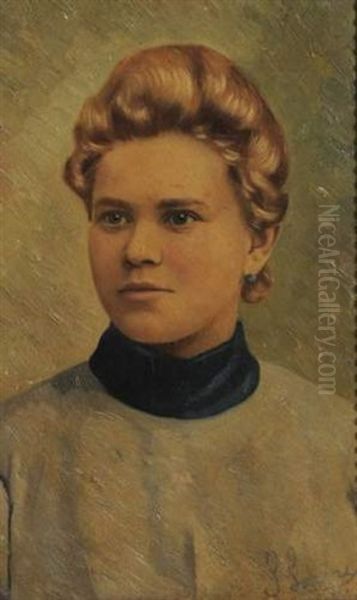 Portrait De Jeune Femme Blonde by Savely Abramovich Sorine