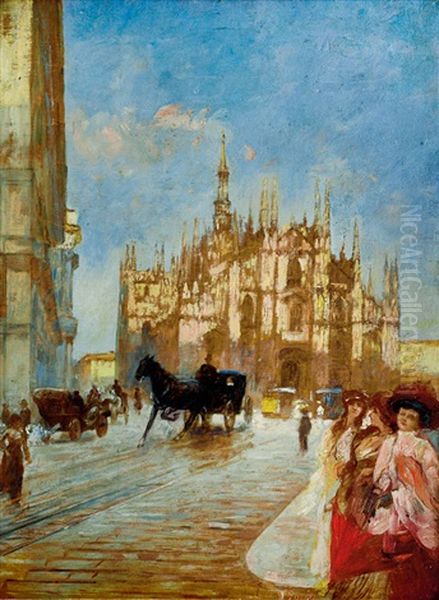 Il Duomo Di Milano Oil Painting by Luigi Sorio