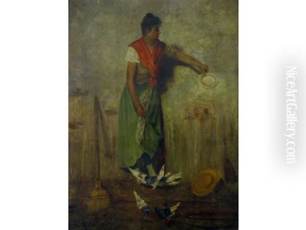 Contadina Oil Painting by Luigi Sorio