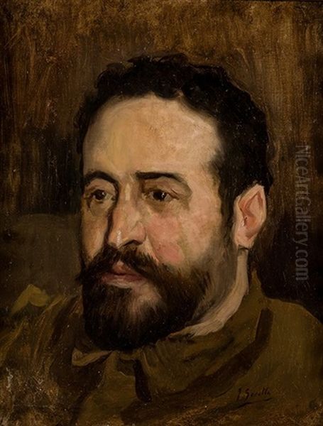 Retrato De Hombre, H.1885 Oil Painting by Joaquin Sorolla