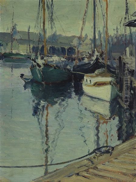 Boats In Gloucester Harbor #17 by George William Sotter