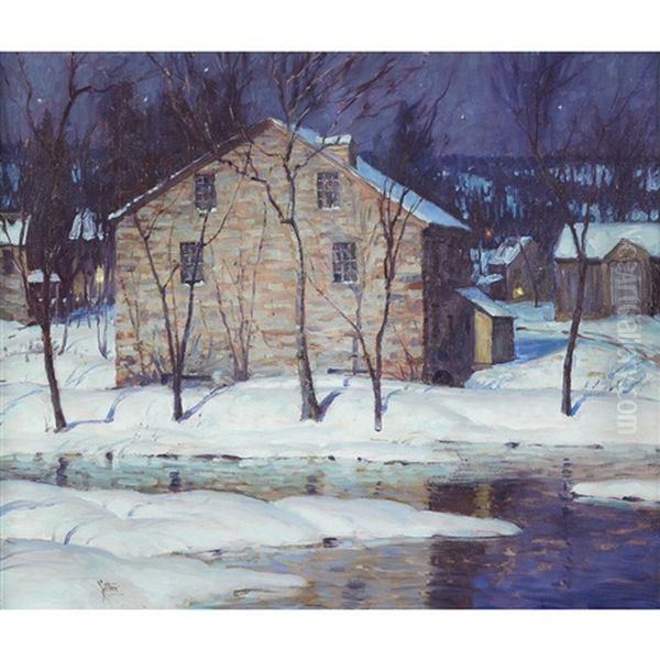 Carversville At Night Oil Painting by George William Sotter