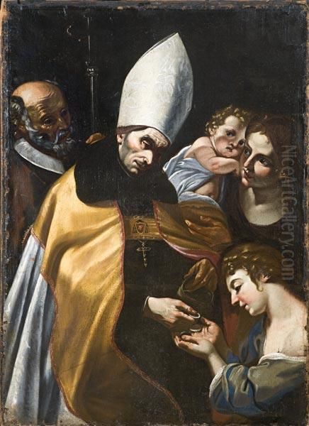 L'elemosina Di San Tommaso Da Villanova Oil Painting by Giacinto Brandi