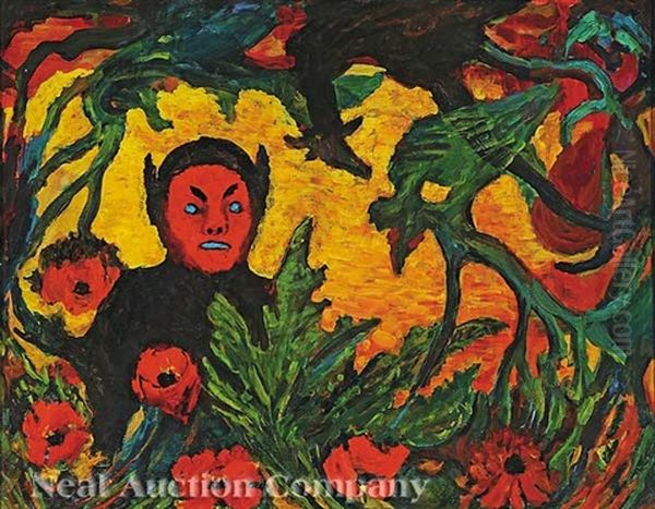 The Devil In The Garden Oil Painting by Marion Sims Souchon