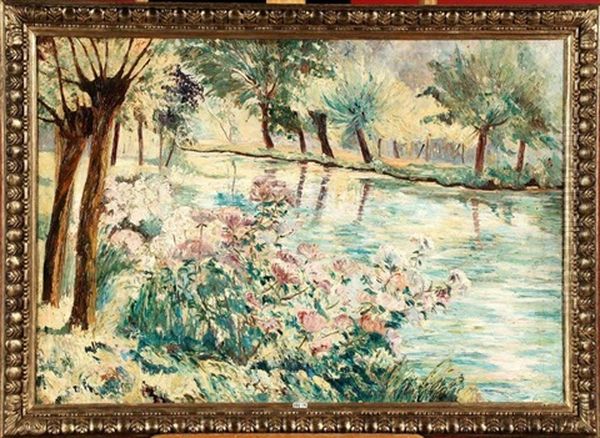 L'etang Fleuri Oil Painting by Octave Soudan