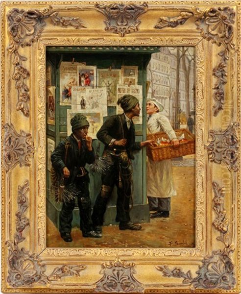 Chimney Sweeps Oil Painting by Frederic Soulacroix