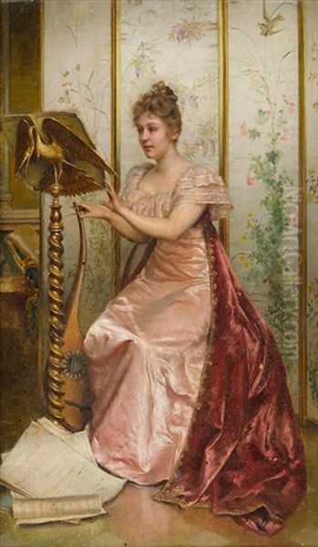 A Musical Moment Oil Painting by Frederic Soulacroix