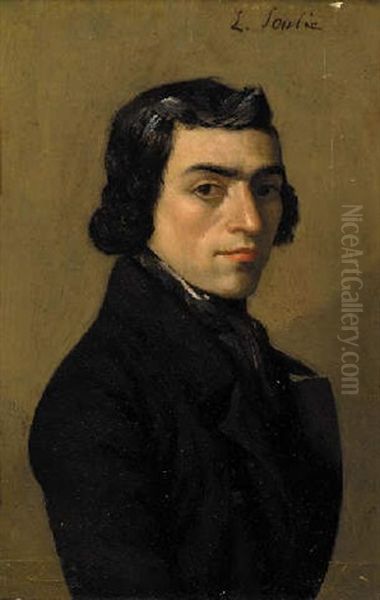 Portrait Of A Nobleman (franz Liszt?) In A Dark Brown Overcoat Oil Painting by Leon Soulie