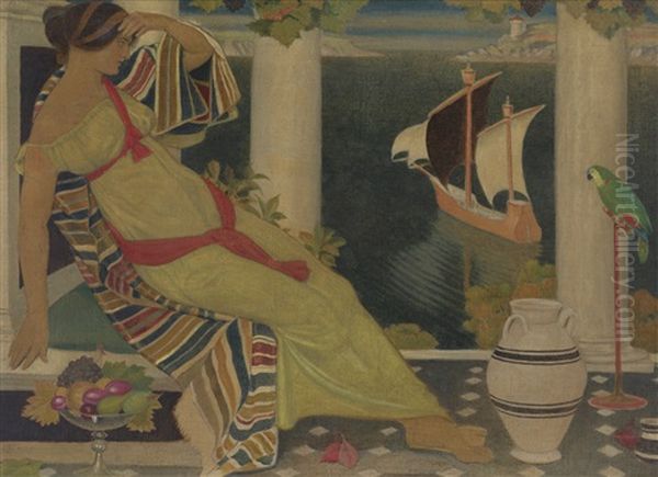 Ariadne In Naxos Oil Painting by Joseph Edward Southall