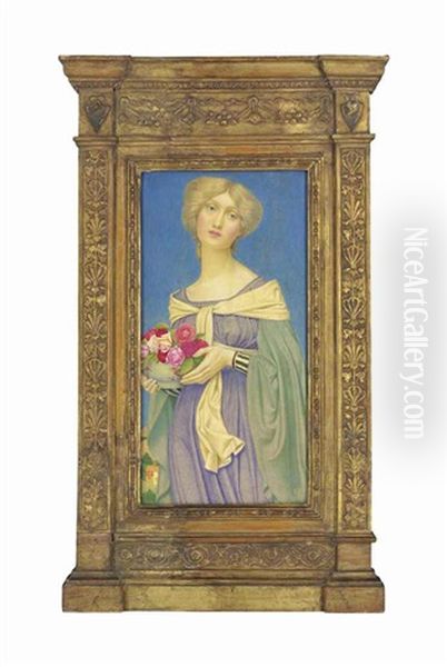 The Rose Bowl Oil Painting by Joseph Edward Southall