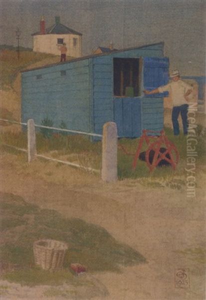 The Blue Shed Oil Painting by Joseph Edward Southall