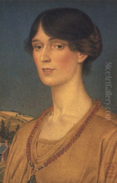 Portrait Of Mrs. W.f. Harvey Oil Painting by Joseph Edward Southall