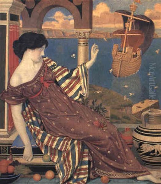 Ariadne Oil Painting by Joseph Edward Southall