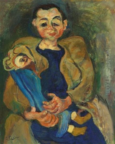 Femme A La Poupee Oil Painting by Chaim Soutine