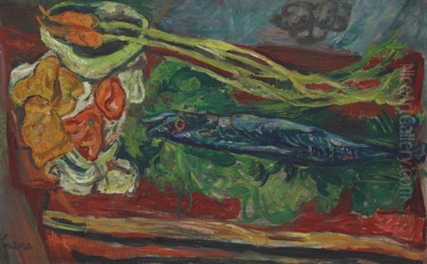 Nature Morte Au Poisson Oil Painting by Chaim Soutine