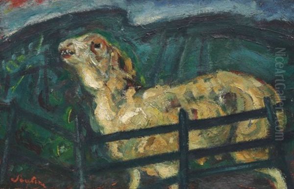 Le Mouton Derriere La Barriere Oil Painting by Chaim Soutine