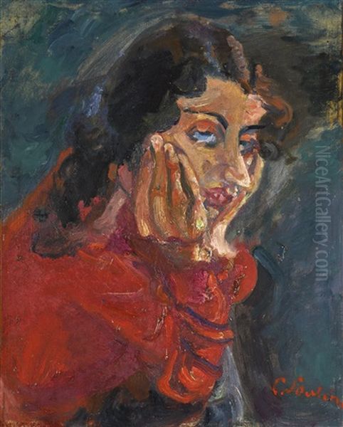 La Femme Accoudee Oil Painting by Chaim Soutine