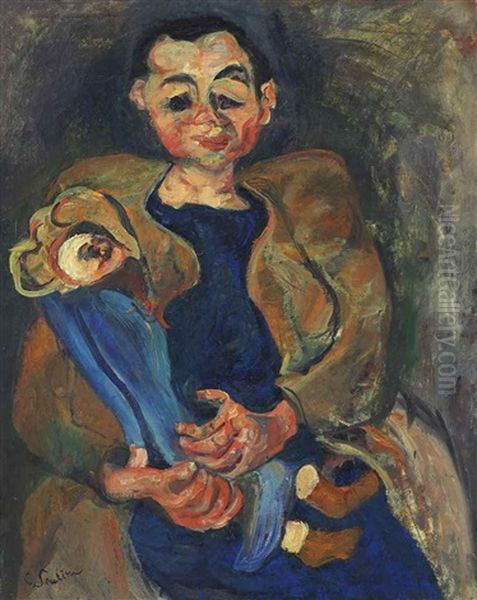 Femme A La Poupee Oil Painting by Chaim Soutine