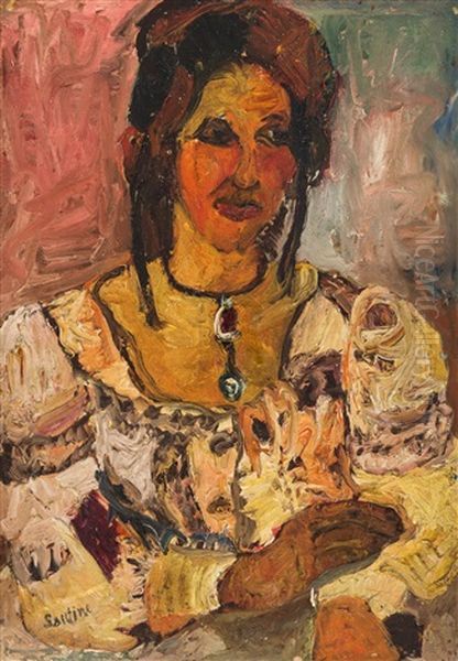 Portrait Of A Woman Oil Painting by Chaim Soutine