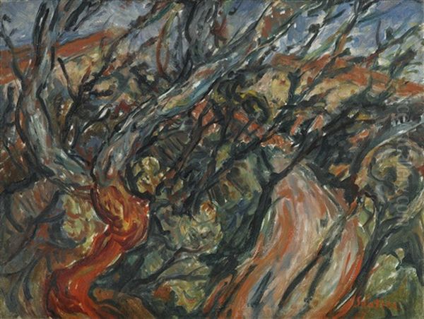 Paysage Arbreux Oil Painting by Chaim Soutine