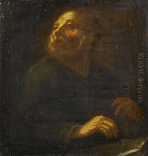 An Evangelist. Oil Painting by Pieter Jan Brandl