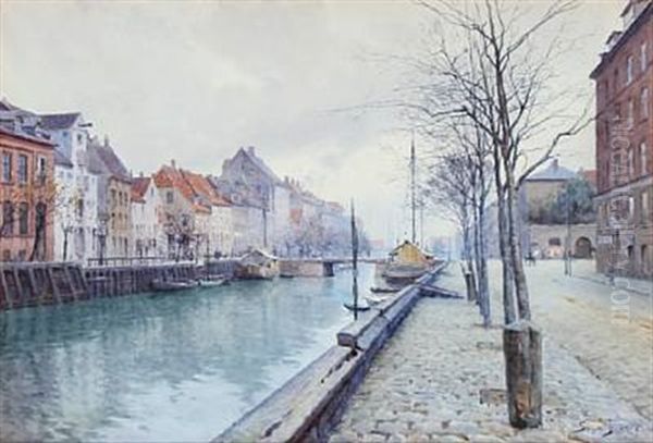 View Of Christianshavn In Copenhagen Oil Painting by Carl Martin Soya-Jensen