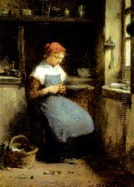 Femme Dans Sa Cuisine Oil Painting by Paul Constant Soyer