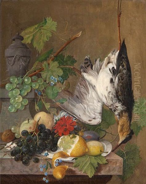 Nature Morte Aux Fruits Et Volaille Oil Painting by Cornelis van Spaendonck