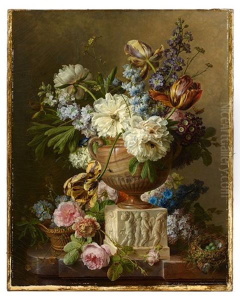 Pivoines Oil Painting by Gerard Van Spaendonck