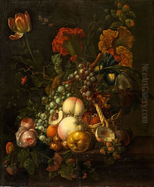 Grosses Stilleben Mit Fruchten Und Blumen by Gerard Van Spaendonck