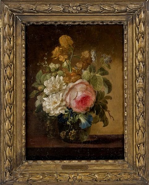 Still Life Of A Vase Of Flowers Oil Painting by Gerard Van Spaendonck