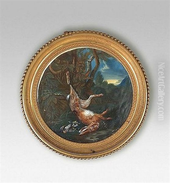 Trophee Au Lievre Et Oiseaux Oil Painting by Gerard Van Spaendonck