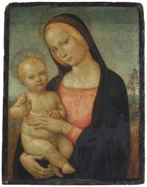 Vierge A L'enfant Oil Painting by  Spagna (Giovanni lo Spagnolo)