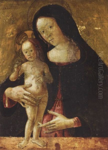 Madonna And Child Oil Painting by  Spagna (Giovanni lo Spagnolo)