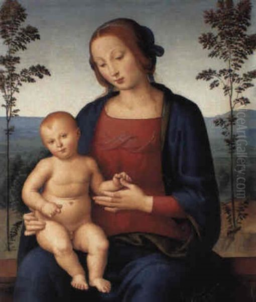 The Madonna And Child Oil Painting by  Spagna (Giovanni lo Spagnolo)