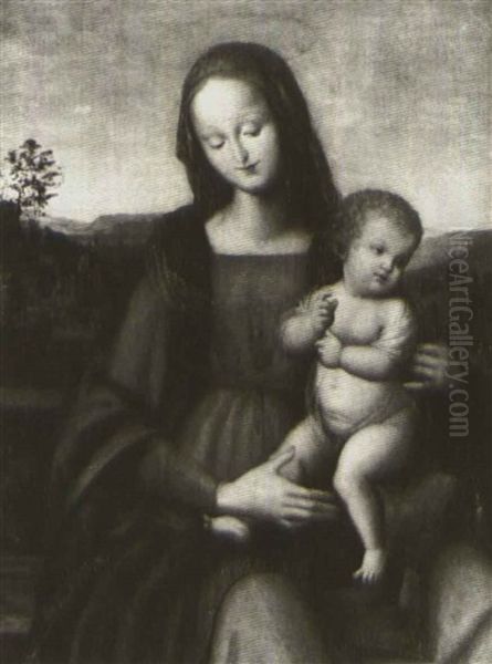 Madonna And Child Oil Painting by  Spagna (Giovanni lo Spagnolo)