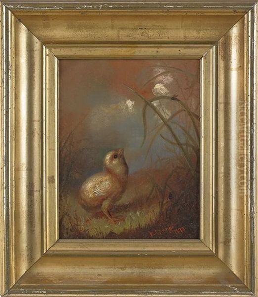 Chick And Fly Oil Painting by Frederick A. Spang