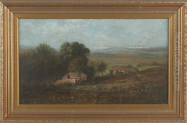 Landscape With A Cabin Oil Painting by Frederick A. Spang